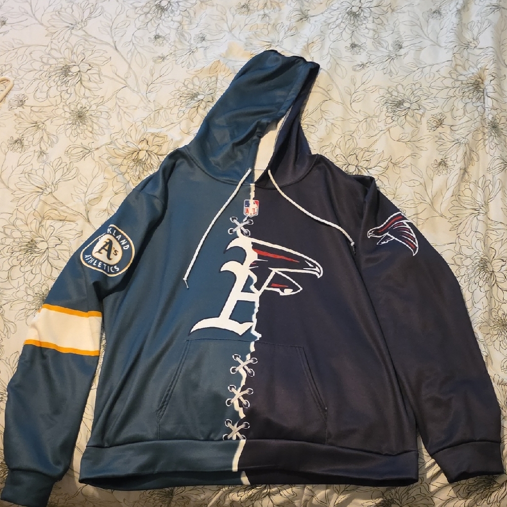Custom Split Team Hoodie Men's XL (Falcons/Athletics)